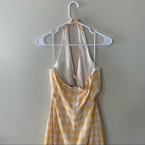 Sugarlips halter midi dress gingham yellow size small - Picture 5 of 12